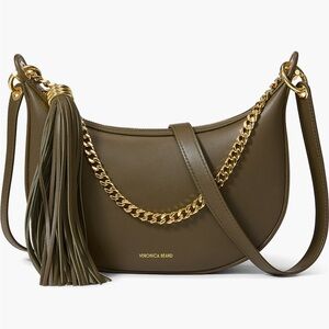 VERONICA BEARD Small Fortune Leather Shoulder Bag in Cypress NWOT